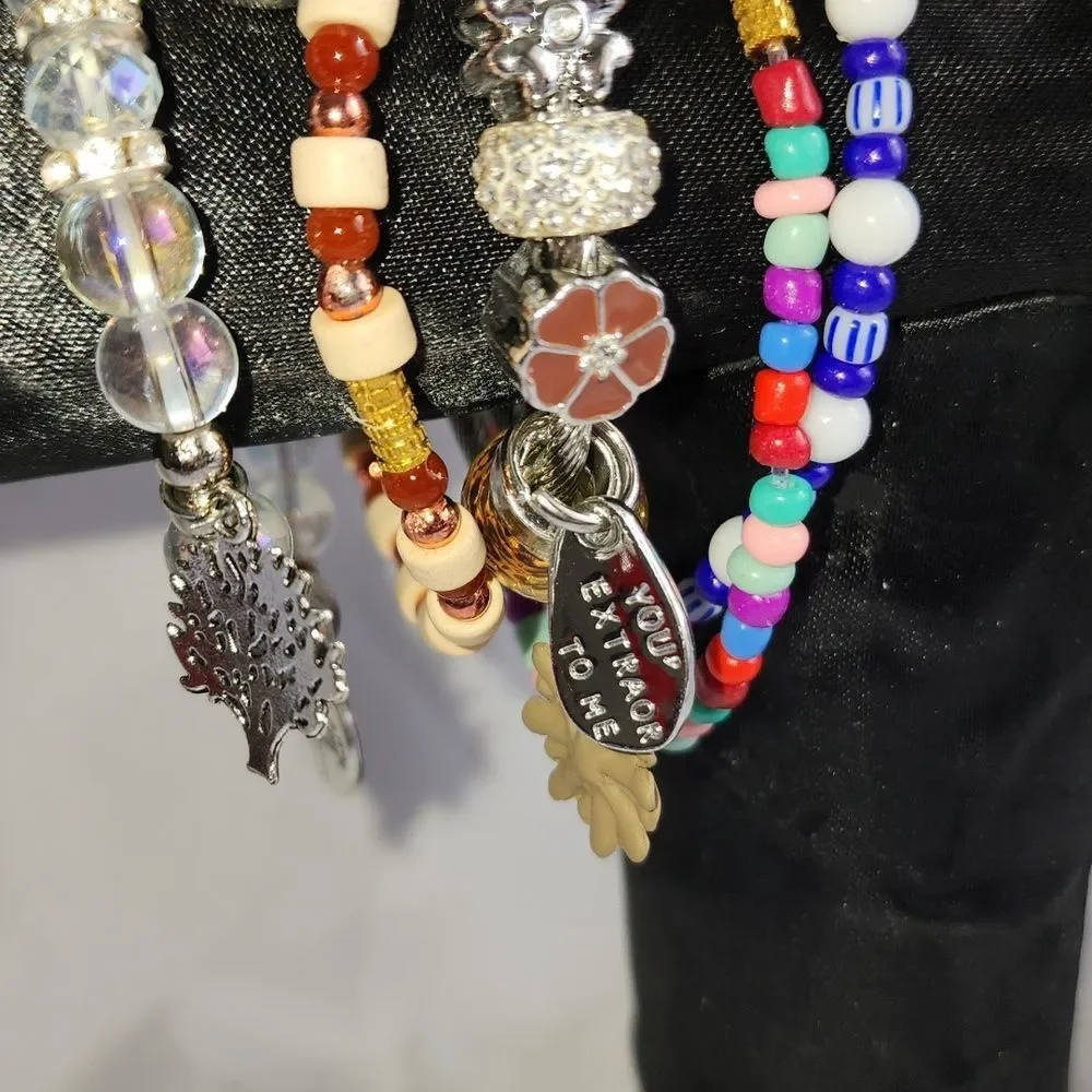 Rainbow Silver Diva Stack Bracelets NWOT